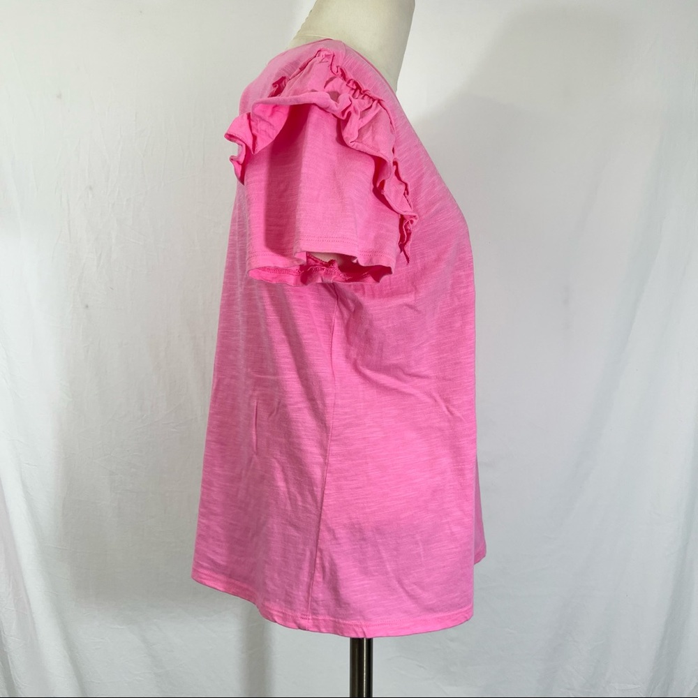 CeCe Pink Ruffled Sleeve Top - Picture 3 of 7